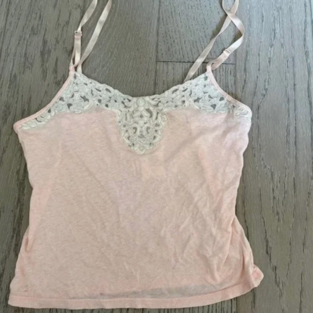 VINTAGE Abercrombie fitch cotton lace tank Cami Top Strappy New